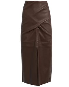 This exquisite Brunello Cucinelli leather skirt showcases a sleek silhouette, featuring a double-breasted button closure that accentuates your shape and a front vent for added flair. Ideal for upscale events or a sophisticated evening out.

- 100% leather  
- Dry clean only Brown Leather Skirt, Ysl Sandals, Pleats Please Issey Miyake, Yoga Wear, Brunello Cucinelli, Woman Colour, Stylish Men, Skirt Leather, Dress To Impress