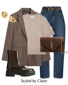 Winter Casual Outfit For Women Street Style, Winter Trends 2024, Fall Blazer Outfits, Style In Your 30s, Autumnal Style, 30s Style, Winter Blazer, Mode Shoes, Mode Tips