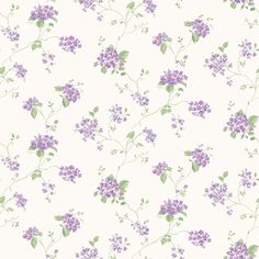 sample floral branch purple green wallpaper from the miniatures 2 collection by galerie wallcoverings 1 Pretty Meadow, English Country Garden, W Wallpaper, Meadow Flowers, Country Garden, Wallpaper Roll, Purple Green, Lilac, Miniatures