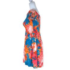 Ambiance Tie Dye Multicolor Shoulderless Shimmer Size S Women's Mini Dress -New without Tag -Brand: Ambiance -Size: S -Color: Tie Dye Multicolor -Material: 100%Rayon Measurements taken laying flat: -Approximate Armpit to Armpit: 12.5 Inch -Approximate Length(from shoulder to hem): 29.5 Inch -Made in China Casual Multicolor Knee-length Sundress, Multicolor Stretch Vacation Dress, Multicolor Stretch Dress For Vacation, Stretch Multicolor Midi Dress For Vacation, Multicolor Stretch Midi Dress For Vacation, Stretch Knee-length Summer Sundress, Summer Stretch Sundress Knee-length, Casual Stretch Dress For Beach Season, Colorful Fitted Midi Dress For Beach