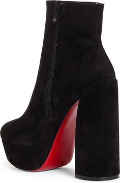 Christian Louboutin Movida Platform Bootie | Nordstrom Christian Louboutin Boots Outfit, Louboutin Boots Outfit, Louboutin Boots, Christian Louboutin Boots, Fun Heels, Red Sole, Footwear Design Women, Boots Outfit, Nail Lacquer