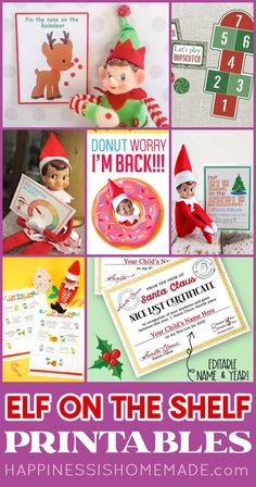 elf on the shelf printables for kids and adults to make their own christmas cards