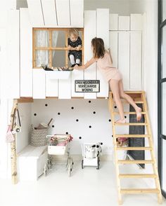 little kid playhouse & loft bed inspiration for small kids rooms Diy Kids Room, Small Kids Room, Kids Rooms Diy, Bedding Inspiration, Studio Interior Design, Dekorasi Kamar Tidur, Studio Interior, Kids Interior