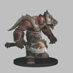 Garrosh Hellscream, New Line, World Of Warcraft, Low Poly, Figurines