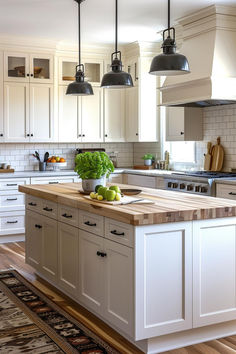 36 Rustic Butcher Block Island Designs for Country Kitchens Kitchen Inspirations Butcher Block, Kitchen Island White And Wood, Wooden Top Island Kitchen, Butcher Block And Quartz Island, Diy Butcher Block Island With Seating, Quartz Countertops Butcher Block Island, Offset Island Kitchen, Butcher Block Island White Cabinets, Modern Farmhouse Kitchen Island Butcher Block