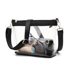 PRICES MAY VARY. Durable Material & Stylish: this clear cross body bag is made of heavy duty PVC material with zipper closure and golden-tone hardware, fashion and practical. Combined with great craftsmanship and waterproof material, it keeps all your stuff dry effectively. Perfect Size: measures 9.05'' x 3.34'' x 6.88'' (L x W x H). This cute small clear crossbody purse is roomy enough for your wallet, phone, hand sanitizer, lipgloss, keys and any other things you need for stadiums, concerts, r Transparent Purse, Hardware Fashion, Dome Bag, Clear Handbags, Clear Purses, Purses For Women, Clear Bag, Summer Color, Clear Bags