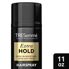 Get ready to Lock in Moisture and Lock out Frizz! Introducing a professional-quality hairspray that doesn't dry out your hair! Need an anti-frizz hairspray with a hold that really lasts? TRESemmé Extra Hold Hairspray is designed to provide instant frizz protection and maximum hold on everything from elaborate to everyday hairstyles. It can take time to style your hair, so it's essential to secure your locks in place with hair styling products that provide a strong, long-lasting hold. TRESemmé Ex Tresemme Hair Products, Tresemme Hairspray, Tresemme Shampoo, Anti Frizz Spray, Hair Volume Spray, Volumizing Spray, Lock Out, Hairstyling Products, Finishing Spray