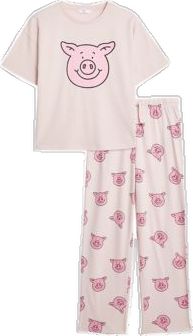 Percy Pig, Pyjama Sets, Cotton Pyjamas, M S, Pure Cotton, Pink