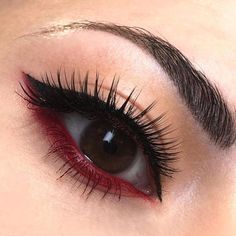 Red Waterline, Machiaj Smokey Eyes, Teknik Makeup, Halloweenský Makeup, Make Up Designs, Hadiah Diy, Swag Makeup, Smink Inspiration