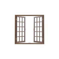 an open window on a white background