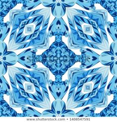 an abstract blue and white design