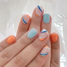 June Nails Ideas 2024, Fall Gel Nails, Classy Acrylic Nails, Perfect Blue, Instagram Nails