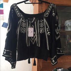 Brand New Casual Black Tops For Festival, Chic Black Tops For Festival, Free People Top, Free People Tops, Free People, Top Blouse, Womens Sizes, Blouses, Womens Tops