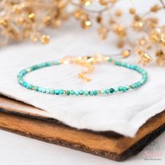 This turquoise dainty bracelet is fun and easy to wear and match with any outfit. They can express your style, mood, or personality in a subtle and charming way. It is perfect for anyone who loves minimalist style, natural stones. It is a unique and meaningful gift for yourself or someone special. You can wear it by itself or mix it with other bracelets for a fun and trendy look. If you have a large demand of the stone beads or bracelets, please feel free to contact us for details. - Material : Turquoise Bracelets With Tiny Beads As Gift, Turquoise Bracelets With Tiny Beads For Gifts, Turquoise Friendship Bracelets With Tiny Beads As Gift, Turquoise Friendship Bracelet With Tiny Beads As Gift, Turquoise Minimalist Beaded Bracelets As Gift, Minimalist Turquoise Bracelet For Friendship, Dainty Adjustable Turquoise Bracelet, Hypoallergenic Turquoise Bracelets As Gift, Minimalist Turquoise Bracelet For Gift