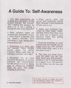 an article about self - awareness is featured in the paper, which contains information on how to use it