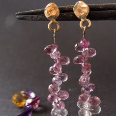 The Earrings Made From 14 Karats Solid Yellow Gold. Earrings Length 1.6inch/ 4cm. Pink Sapphires Stone. Delicate Earrings With Pink Sapphire Stones Dangle At The Bottom. Pink Sapphires Stone Hanging, Creates A Beautiful Sparkling. Material Available: 14/18k Yellow/White/Rose Solid Gold. If You Want A Custom Earrings, Please Contact Me Before Purchase. Fine Jewelry Briolette Faceted Earrings, 14k Gold Faceted Fine Jewelry Earrings, Fine Jewelry Briolette Earrings For Anniversary, 14k Gold Drop Earrings With Faceted Detail, 14k Gold Briolette Jewelry With Matching Earrings, 14k Gold Briolette Earrings, Briolette Fine Jewelry Earrings, Yellow Gold Gemstone Long Drop Jewelry, Yellow Gold Long Drop Gemstone Jewelry