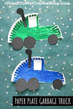 paper plate garbage truck craft for kids to make