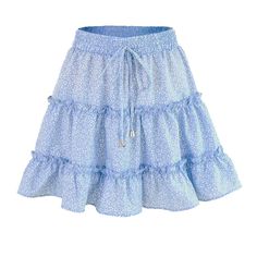 PRICES MAY VARY. Material is very comfy, lightweight, flowy. It contains 80%Polyester, 15%Cotton, 5%Spandex. Skirts are unlined, above knee length, great casual summer ruffle skirts for women and teen girls. Style: frilly ruffle hem tiered skirts, A-line polka dot flowy mini skirt, layered flounce elastic high waist cute skirt, boho summer beach short flared swing skirts, petite ditsy floral print mini skirt, teens spot print ruffle skater skirt. This tiered ruffle mini skirt is so easy to throw Short Pollera, Ruffled Mini Skirt, Frill Skirt, Mode Boho, Womens Maxi Skirts, Half Skirt, Beach Skirt, Floral Print Skirt, Floral Print Shorts