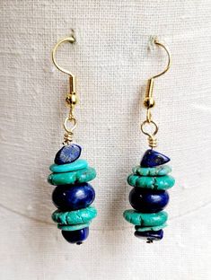 Bohemian Blue Gemstone Jewelry, Bohemian Lapis Lazuli Jewelry With Gemstone Beads, Artisan Lapis Lazuli Gemstone Jewelry, Artisan Lapis Lazuli Jewelry With Gemstone, Nickel Free Blue Southwestern Jewelry, Bohemian Jewelry With Natural Lapis Lazuli Stones, Bohemian Blue Jewelry With Natural Stones, Bohemian Blue Round Jewelry, Blue Bohemian Round Jewelry