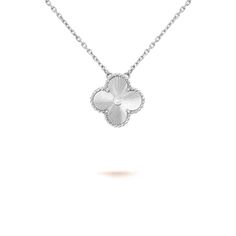 This silver clover necklace is both a stylish and versatile piece. Crafted with high-quality material, the four-leaf clover design symbolizes good luck and fortune. The delicate chain adds a touch of elegance to any outfit. Perfect for casual wear or special occasions. ADDITIONAL INFORMATION Color: Silver Stone: Cubic Zirconia Ref. 07394-WG Material:- 925 Sterling Silver - 18k Gold Plated- 18k Real Gold ( contact us via instagram) Length of chain : 41cm Our replica products are committed to qual Van Cleef Necklace White Gold, Van Cleef Guilloche Necklace, Silver Van Cleef Necklace, Van Cleef Silver Necklace, Van Cleef Arpels Silver, Van Cleef White Gold, Silver Van Cleef, Van Cleef Alhambra, Van Cleef Arpels Necklace