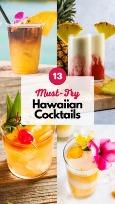 Hawaiian Cocktails Island Drinks Recipes, Hawaiian Alcoholic Drinks, Hawaiian Style Food, Luau Party Drinks Alcohol, Luau Party Cocktails, Tropical Party Drinks, Hawaii Drinks, Hawaii Cocktails, Easy Tropical Drinks