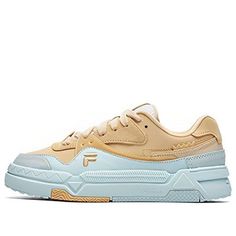 (WMNS) FILA FUSION Bank Skate Shoes 'Yellow Blue' T12W232202FSA Shoes Yellow, Skate Shoes, Yellow Blue, Yellow, Blue