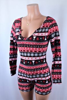 Size: L, Color: Black Multi Christmas Themes, Christmas Sweaters, Multi Color, Pajamas, Black And Red, Rompers, Plus Size, Long Sleeve, Red