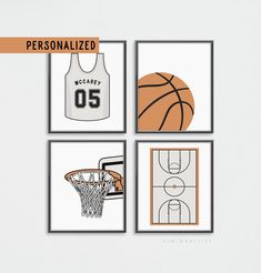 four basketball cards with the number 05 on them and an image of a basketball jersey