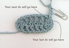 the crochet pattern is shown with instructions for how to hook it in place