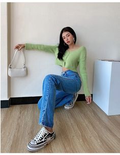 FREE SHIPPING Women 90s Straight Leg Jeans JKP4600 Green Y2k Jeans For Spring, Casual Green Fitted Jeans, Casual Green Cargo Jeans, Fitted 90s Inspired Jeans For Spring, Grunge Outfits Y2k, Wide Leg Flare Jeans, Y2k Baggy Jeans, Tie Dye Jeans, Streetwear Jeans