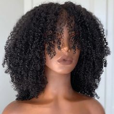 200% Density Kinky Curly Wig With Bangs Machine Made Short Bob Human Hair Wigs For Black Women Afro Kinky Curly Wigs Human Hair - AliExpress Curly Hair Wig With Bangs, Hairstyles Business, Afro Wigs For Black Women, Artificial Eyelashes, Afro Wig