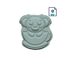 a rubber stamp with a koala bear on it's face and the word stl