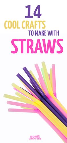 Straw Paperclip Water Bottle Craft, Bendy Straw Crafts, Flowers Made Out Of Straws, Cheap Kid Activities, Cheap Arts And Crafts For Kids, Cheap Easy Crafts For Kids, Upcycling Ideas For Kids