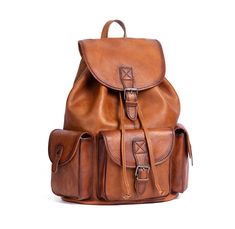 Men's Retro Genuine Leather Large Capacity Single-shoulder Backpack — GeraldBlack.com Retro Style Men, Shoulder Backpack, Men's Backpack, Solid Pattern, Retro Style, Leather Backpack, Buy Now, Retro Fashion, Genuine Leather