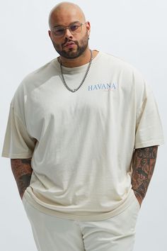 Available In Cream. Crew Neck Short Sleeve Screen Print 100% Cotton Imported | Mens Havana Beach Oversize Short Sleeve Tee Shirt in Cream size Medium by Fashion Nova Oversized Beige T-shirt For Summer, Beige Crew Neck Top For Vacation, Oversized Beige Top For Vacation, Beige Oversized Top For Vacation, Havana Beach, Cream Fashion, Grunt Style, Jean Top, Beach Shorts