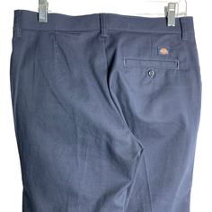 Dickies Flat Front Straight Leg Work Pants 6 Dark Blue Mid Rise Pockets ZipExcellent conditionWaist: 15.5" laying flatInseam: 28"Front rise: 9"55% Polyester, 35% CottonMade in Nicaragua Blue Business Casual Bottoms With Side Pockets, Blue Business Casual Pants With Side Pockets, Blue Pants With Side Pockets For Business Casual, Blue Cotton Dress Pants With Pockets, Mid-rise Blue Chinos For Work, Blue Cotton Dress Pants For Work, Classic Navy Work Pants With Pockets, Classic Blue Chinos For Work, Blue Flat Front Cotton Pants