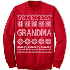 "Grandma" Sweater Unisex fleece crewneck sweatshirt. - Double-needle stitched neckline and armholes - Rib waistband and cuffs S M L XL XXL XXXL Across Shoulders 19.5" 21.5" 23.5" 25.5" 27.5" 29.5" Bod Family Christmas Sweater, Aunt Sweater, Ugly Christmas Jumpers, Sweatshirt Collection, Ugly Christmas Shirts, Grandma Sweater, Matching Sweaters, Sweater Jumper