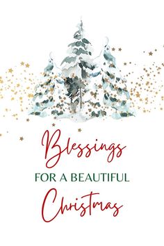 a christmas card with the words, blessing for a beautiful christmas