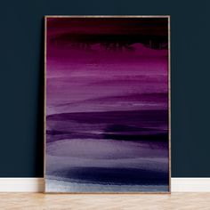 Abstract Art Print Purple Navy And Plum Bedroom, Navy Blue And Purple Bedroom, 1970s Library, Navy And Purple Bedroom, Purple Accent Wall, Vibrant Branding, Purple Abstract Art, Plum Blush, Wallpaper Bedroom Feature Wall