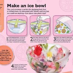 the instructions for how to make an ice bowl are shown in this article, with pictures on