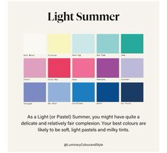 Summer Undertone, Summer Pallet, Light Spring Color Palette, Light Spring Colors