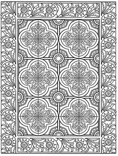 an intricately designed design in black and white