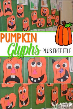 pumpkin clippings with the words pumpkin clips plus free printable for kids to make