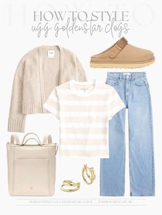 how to style | ugg goldenstar clogs | ugg outfits | casual outfits | casual fall outfits | fall outfits | fall outfit ideas | fall outfit inspo | ugg goldenstar clog outfits | ugg goldenstar clog outfit ideas | fall looks | womens fashion | fall fashion | abercrombie outfits | abercrombie outfit ideas | abercrombie outfit inspo Ugh Goldenstar Clog Outfit, Ugg Clogs Outfit Winter, Ugg Goldenstar Clog Outfit Ideas, Ugh Golden Star Clog Outfit, Uggs Clogs Outfit, Fall Outfit With Birkenstock Clogs, Golden Star Clog Outfit Ugg, Goldenstar Clog Uggs Outfit, Ugg Goldenstar Clog Outfit