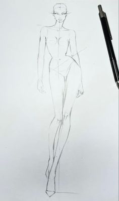 a drawing of a female figure is shown