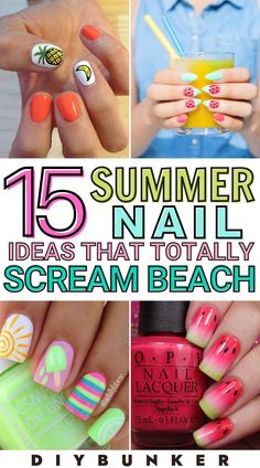 White Summer Nails, Trendy Summer Nails, Cute Summer Nail Designs, Fun Summer Nails, Summer Nails 2024, Watermelon Nails, Bright Summer Nails