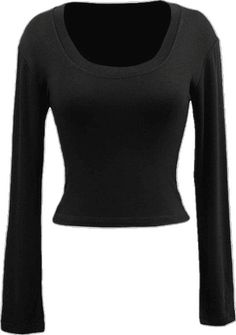 Black Scoop Neck T-shirt For Fall, Ghostface Costume, Black Long Sleeve Crop Top, Scoop Neck Long Sleeve, Long Crop Top, Long Sleeve Crop, Cute Black, Black Top, Long Sleeve Crop Top