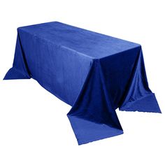 a blue tablecloth on a white background