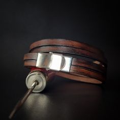 With double wrist wrapping it emphasizes luxury. You can attach it over a long sleeve and the harmony of the whole will elegantly step in front. A pin in a button function ensures reliable fixing. Leather Bracelet Men, Leather Bracelet For Men, Handmade Leather Bracelets, Wrist Wrap, Bracelet Men, Stylish Bracelet, Men's Bracelet, Men Jewelry, Bracelet For Men