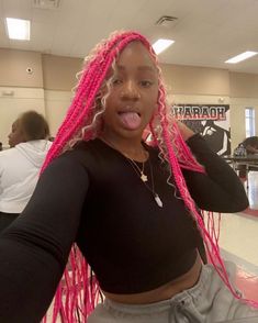 Pink Braided Hairstyles, Pink Hairstyles, Fire Hair, Big Box Braids, Pretty Braided Hairstyles, Pretty Hair Color, Natural Hair Braids, Braided Hairstyles For Black Women